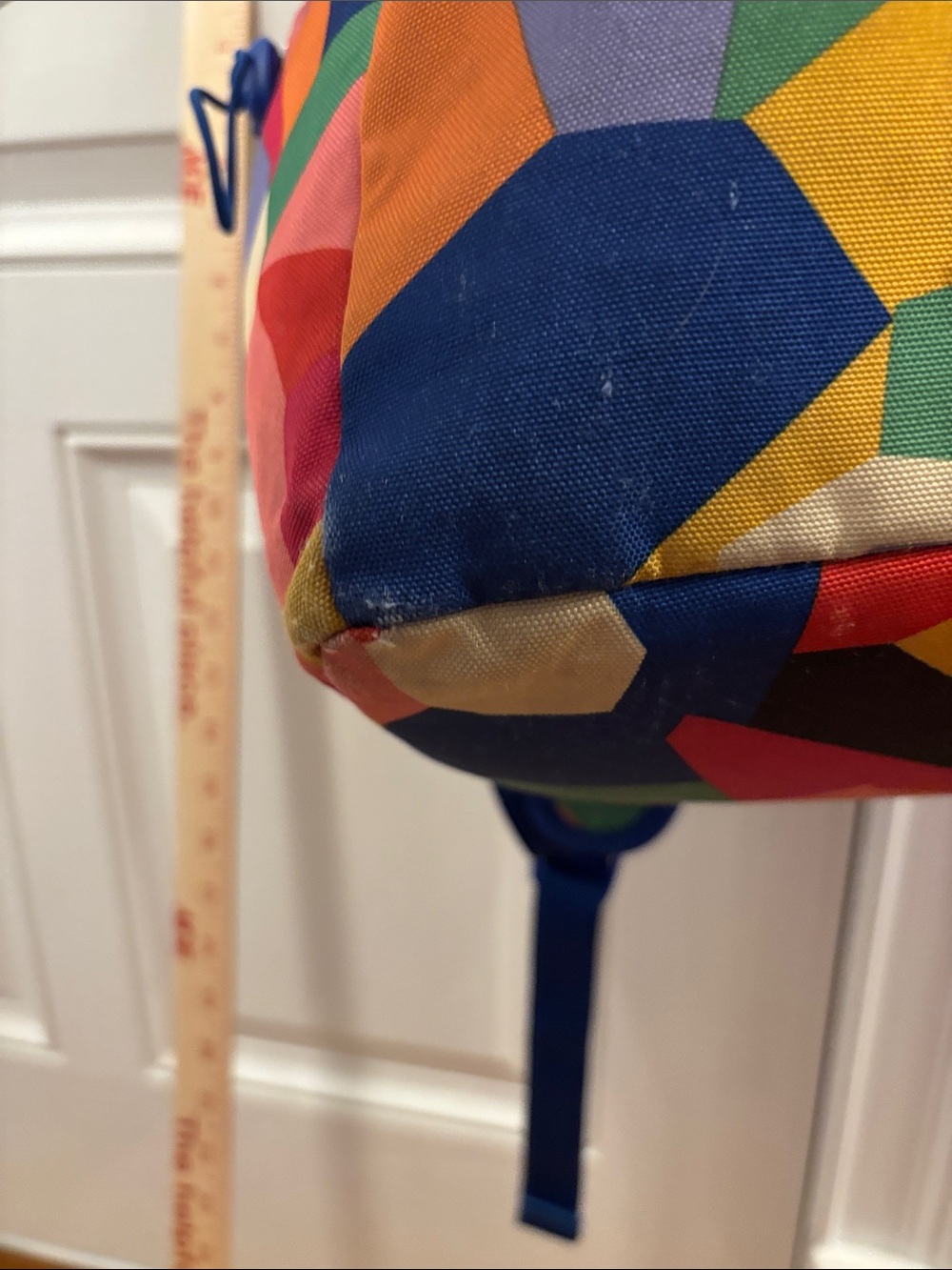 Colorful Geometric Canvas Backpack - Multicolor - Picture 11 of 12